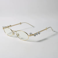Oval Bling Sunglasses – Metal Frame Fashion Eyewear