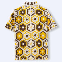 Men’s Ethnic Style Hand-Crocheted Polo Shirt