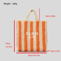 Women's Summer Beach Straw Style Tote Bag Handwoven Large Capacity Luxury Designer Travel Handbags Casual Portable Shoulder Bags