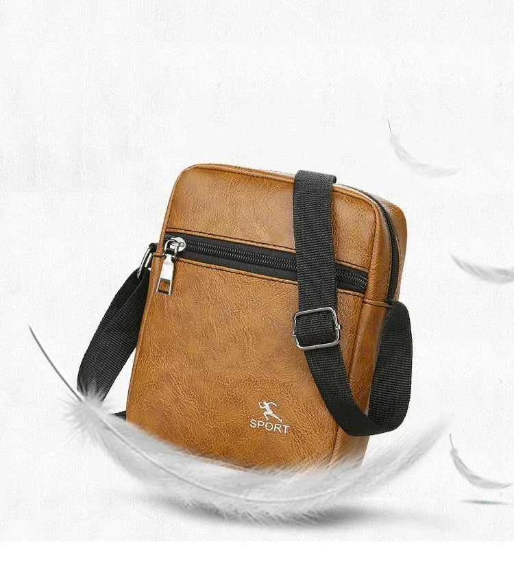 Vintage Messenger Bag Men PU Leather Business Worker Shoulder Bag Brown Black Man Crossbody Bag Male Handbag Gift for Husband