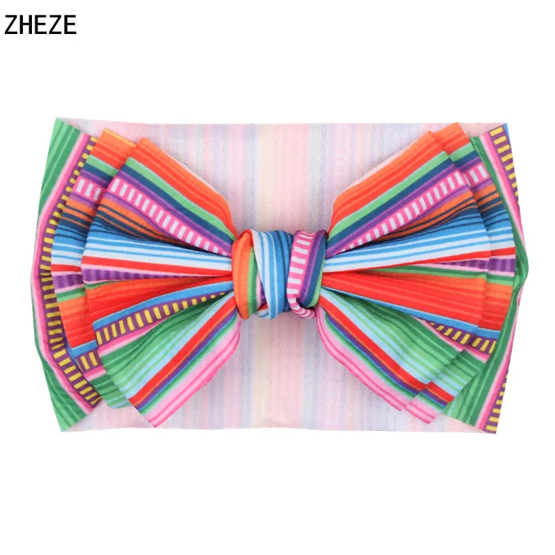 Cute 7" Double Layer Hair Bow Headband for Baby Girls