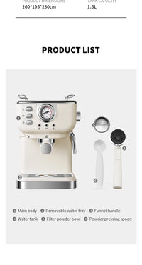 20 Bar Italian Espresso Coffee Machine – Semi-Automatic