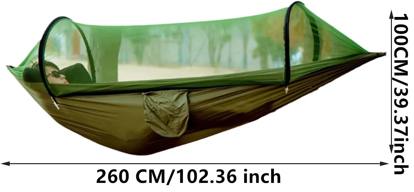 Two-Person Portable Camping Hammock with Straps & Belts