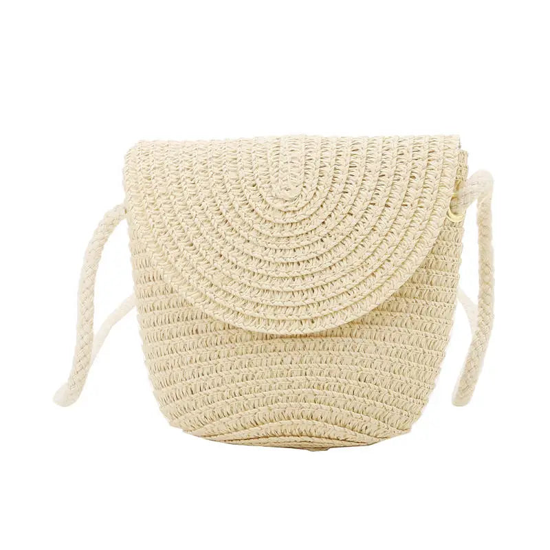 Girls’ Woven Straw Crossbody Shoulder Messenger Bag