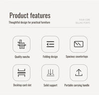 Square Folding Tea Table – Lightweight Tatami Floor Desk