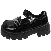 2025 Woman Elegant Shoes Spring New Fashion French Style Soft Non-slip Versatile Chic Butterfly Black Mary Jane Leather Shoes
