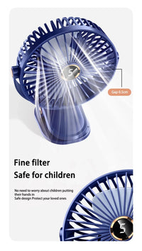 Xiaomi Youpin Clip-on Fan 5 Speed Quiet Rechargeable Desktop Portable Air Circulator Wireless Fan With LED Light Camping Home