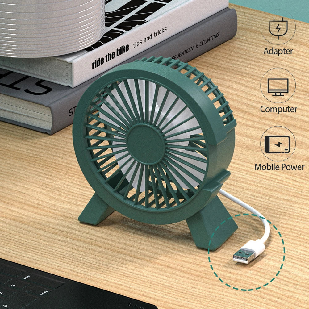 Portable USB Mini Fan – Silent Rechargeable Air Cooler