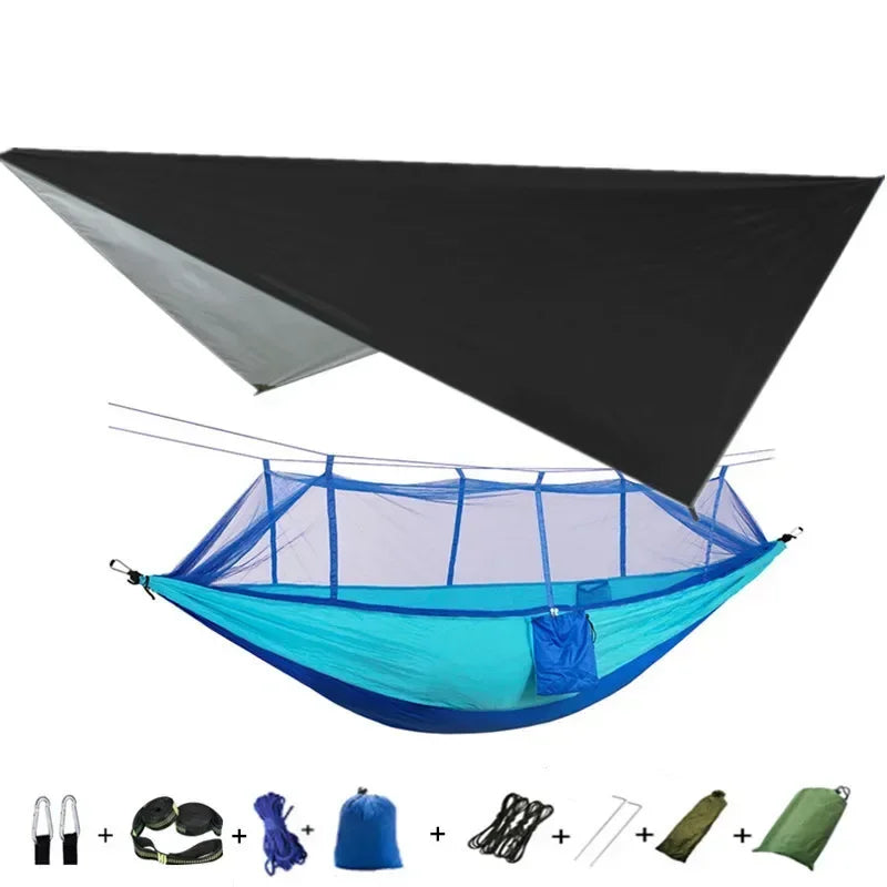Swallowtail Camping Hammock with Mosquito Net & Rainfly