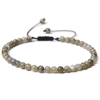 4MM Natural Stone Beaded Bracelet – Adjustable Unisex Quartz