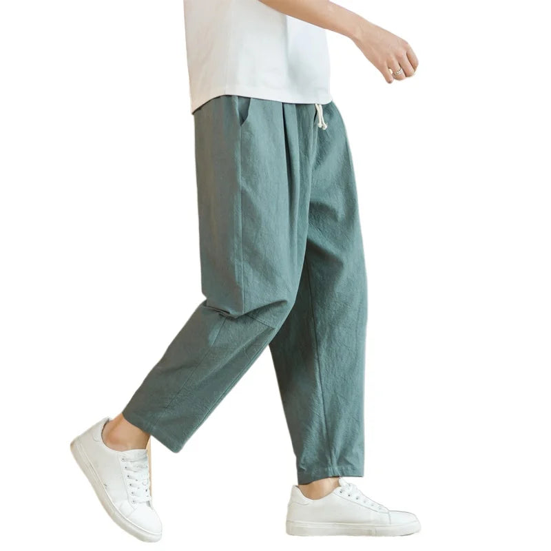 Men’s Cotton Linen Pants – Casual Loose Streetwear