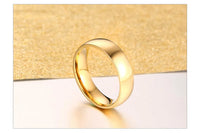 Vnox Classic Wedding Rings for Women Men 6mm Gold Color Stainless Steel Couple Rings Simple Plain Bands Anniversary Gift