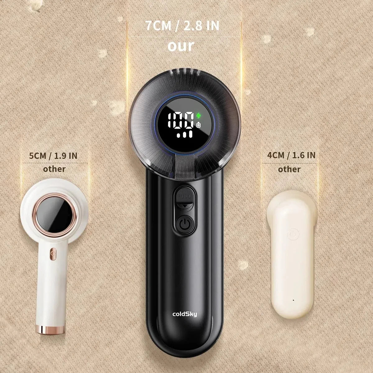 Rechargeable Fabric Shaver 5.6cm Blade Lint Brush Electric Lint Remover Digital Display Defuzzer Sweater Shaver Clothing Blanket