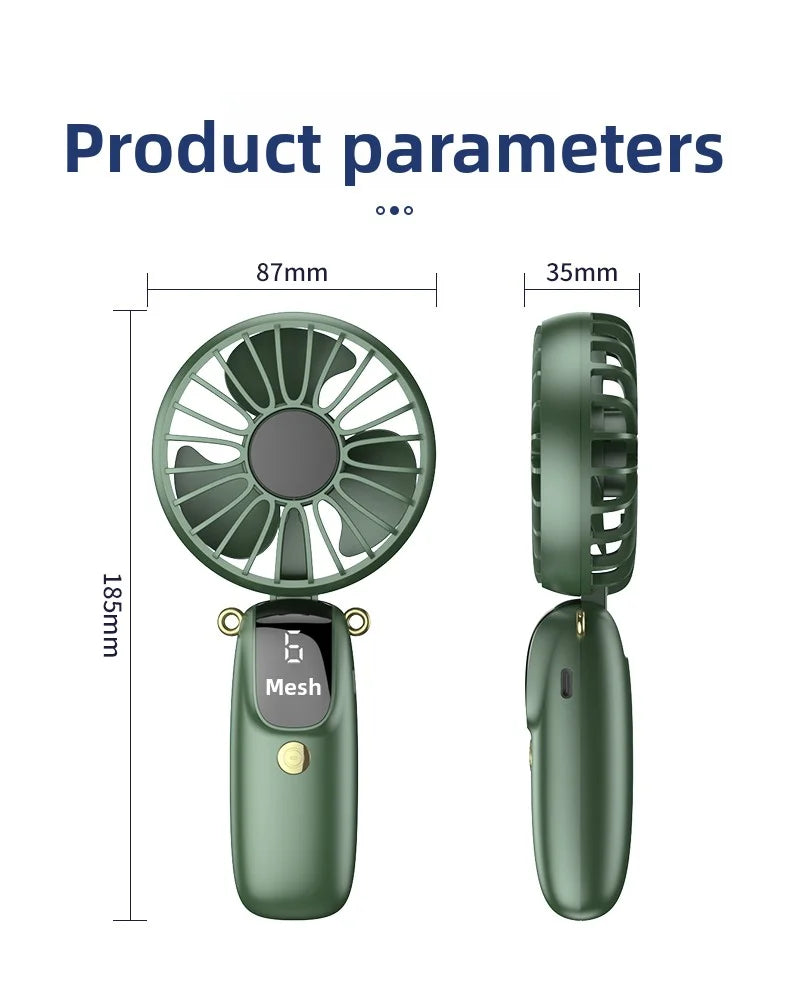 Portable Mini Handheld Neck Hanging Fan USB Rechargeable Battery Foldable Phone Holder with Aromatherapy  for Car  Home  Office