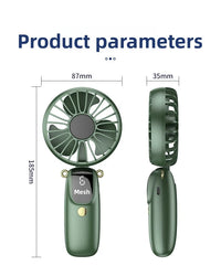 Portable Mini Handheld Neck Hanging Fan USB Rechargeable Battery Foldable Phone Holder with Aromatherapy  for Car  Home  Office