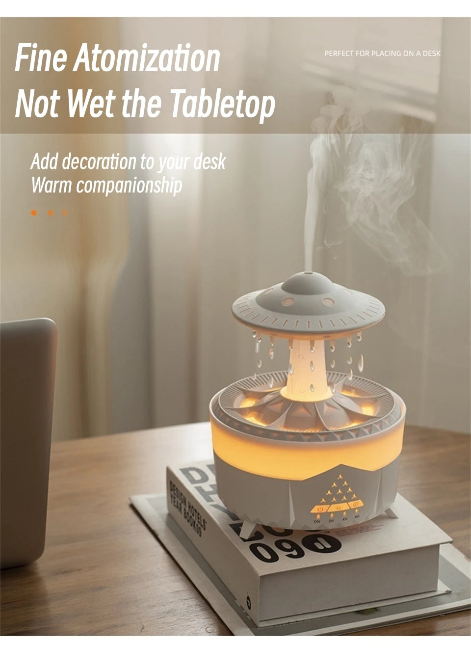 UFO Raindrop Remote Control Aroma Diffuser Electric Ultrasonic Air Humidifier Creative Water Drop Home Essential Oil Diffuser