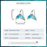 Bamoer 925 Silver Mermaid & Starfish Ocean Hoop Earrings