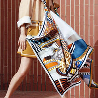 100% Silk Square Scarf – Fashion Neckerchief & Shawl 88cm