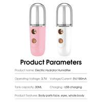 Mini Nano Facial Steamer – Portable Hydrating Mist Sprayer