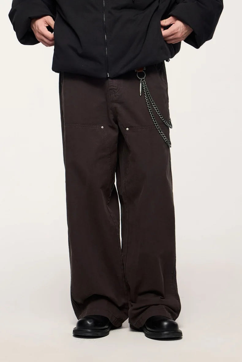 Men’s Wide-Leg Street Style Work Pants Autumn 2025
