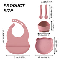 Kids 5PCS Silicone Feeding Set – BPA Free Dinnerware
