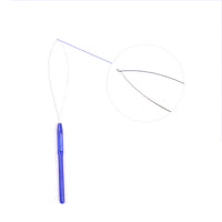5 PCS Hair Extension Loop Needle Threader Pulling Hook Tool and Bead Device Tool Loop Threader for Hair or Feather Extensions