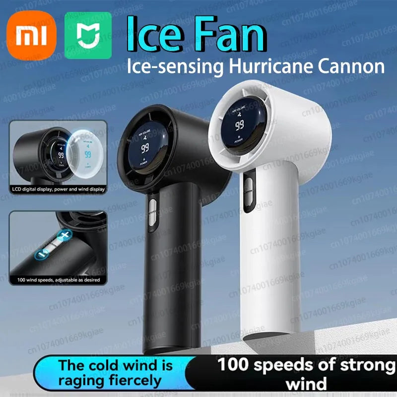 Xiaomi MIJIA Handheld High-speed Fan USB Charge Mini Portable 100 Speed Turbo Violent Small Outdoor Powerful Fan 3000mAh Battery