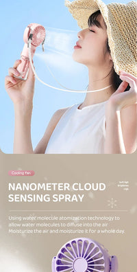 Mini USB Misting Fan – Portable Handheld Rechargeable Cooler