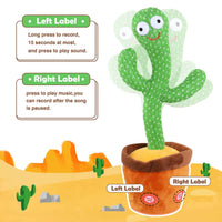 Kids Talking Dancing Cactus Plush Toy with Songs