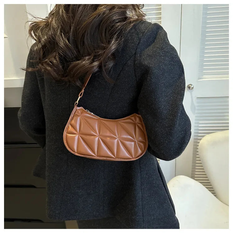 Vintage Fashion Versatile New Women's Bags Solid Rhombic High-End Texture Simple Generous Temperament Crossbody Shoulder