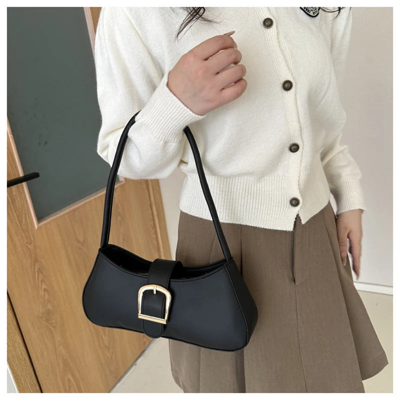 Women’s PU Leather Shoulder Bag – Vintage Soft Armpit Purse