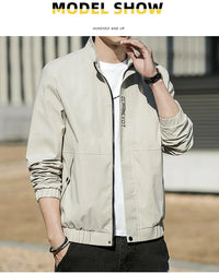 Men’s Autumn Stand Collar Jacket – Korean Style