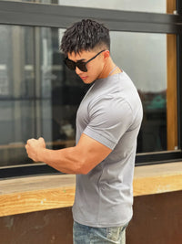 Men’s Slim Fit V-Neck T-Shirt – Summer Cotton Gym Tee