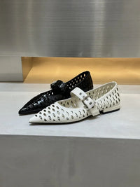 Women Sandals Pointed Toe  Flats Hollow Loafers Shoes