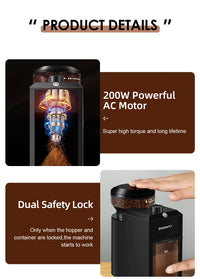 Electric Burr Coffee Grinder – 28 Settings, 2–12 Cups