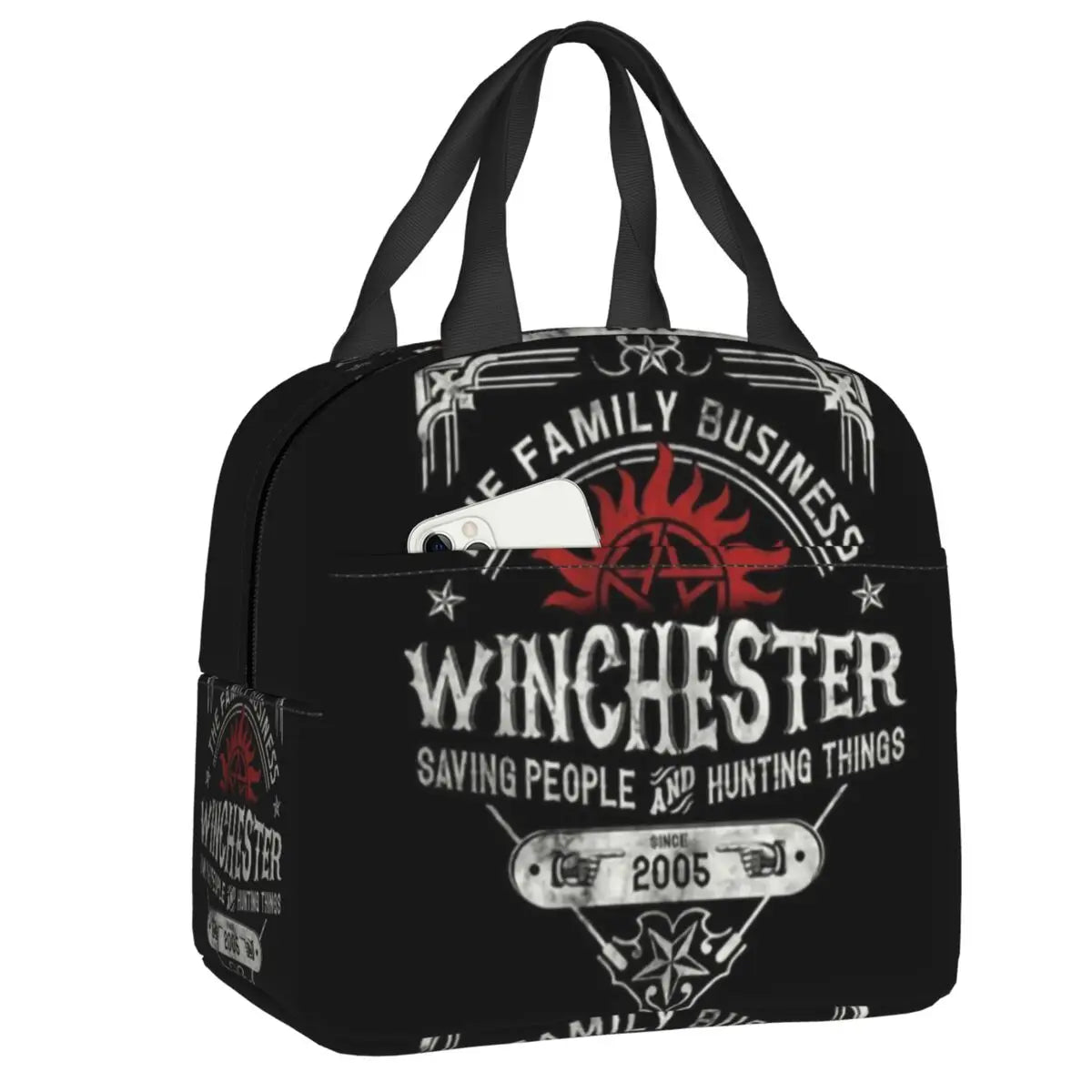 Supernatural Insulated Lunch Tote Bag for Women The Family Business Winchester Things Cooler Thermal Bento Box Outdoor Camping