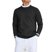 Men’s Crew Neck Knit Sweater – Solid Color Pullover