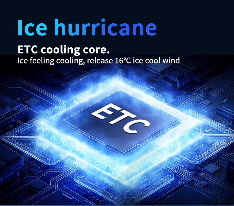 Turbos Chilled Ice Sensation Cold Fan 3000mAh Rechargeable Mini Turbos Fan 100 Speeds Outdoor Protable Handheld Air Cooling Fan