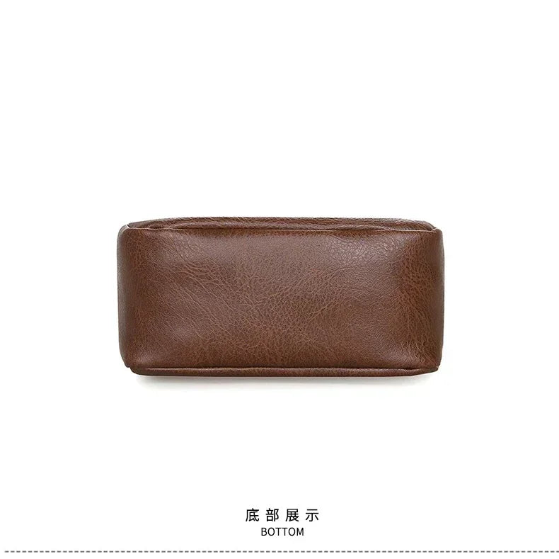 Vintage Messenger Bag Men PU Leather Business Worker Shoulder Bag Brown Black Man Crossbody Bag Male Handbag Gift for Husband