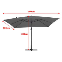 Breeins 3M Tilting Aluminium Cantilever Parasol – Dark Grey