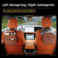 Leather Car Seat Storage Bag – Organizer & Garbage Holder