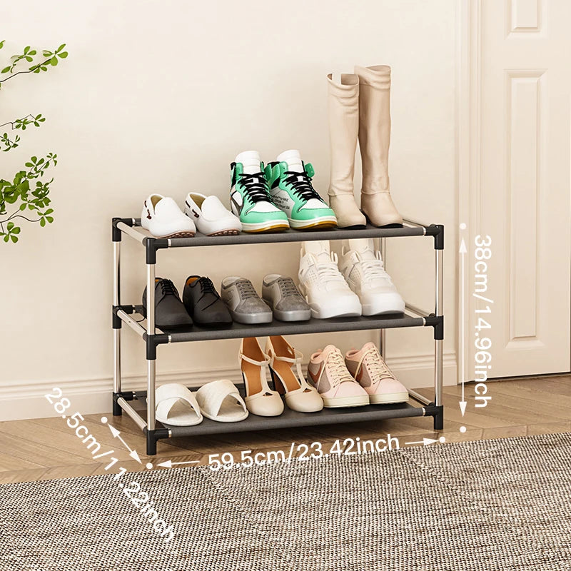 Metal Shoe Rack – Space Saving Black Shoe Storage Organizer