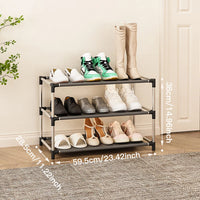 Metal Shoe Rack – Space Saving Black Shoe Storage Organizer