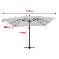 Breeins 3M Tilting Aluminium Cantilever Parasol – Dark Grey