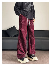 Men’s Corduroy Tie-Dye Cargo Pants Loose Autumn Trousers