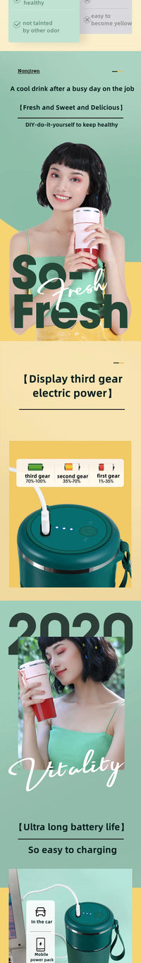 Portable Juicer Usb Rechargeable Wireless Mini Smoothie Blender Mixer Fruit Juice Maker Electric Juicer Machine Glass Cup