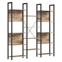 VASAGLE Bookcase, Bookshelf with 14 Shelves, Metal Frame, Shelf Unit for Living Room, Home Office, Industrial Style
