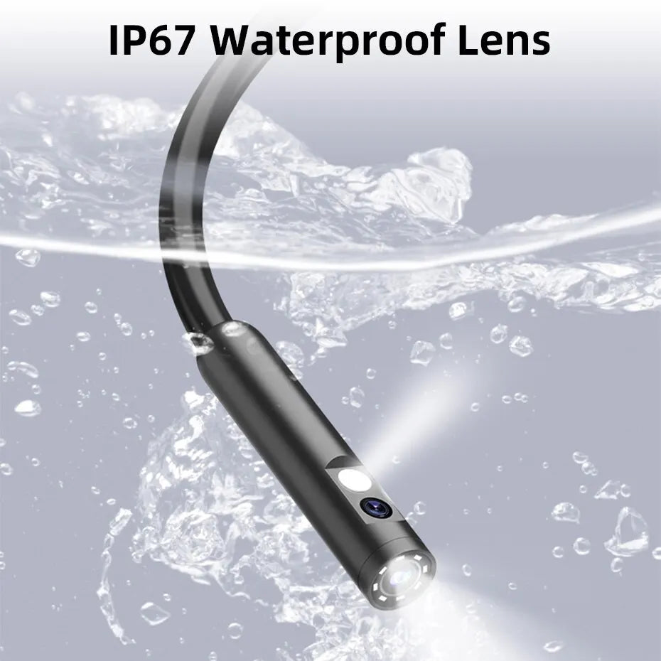 Dual Lens Industrial Endoscope Camera with Screen IP67