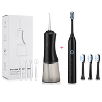 Portable Oral Irrigator Water Flosser + Electric Toothbrush Rechargeable Dental Water Jet Teeth Cleaning Whitening Oral Care Set