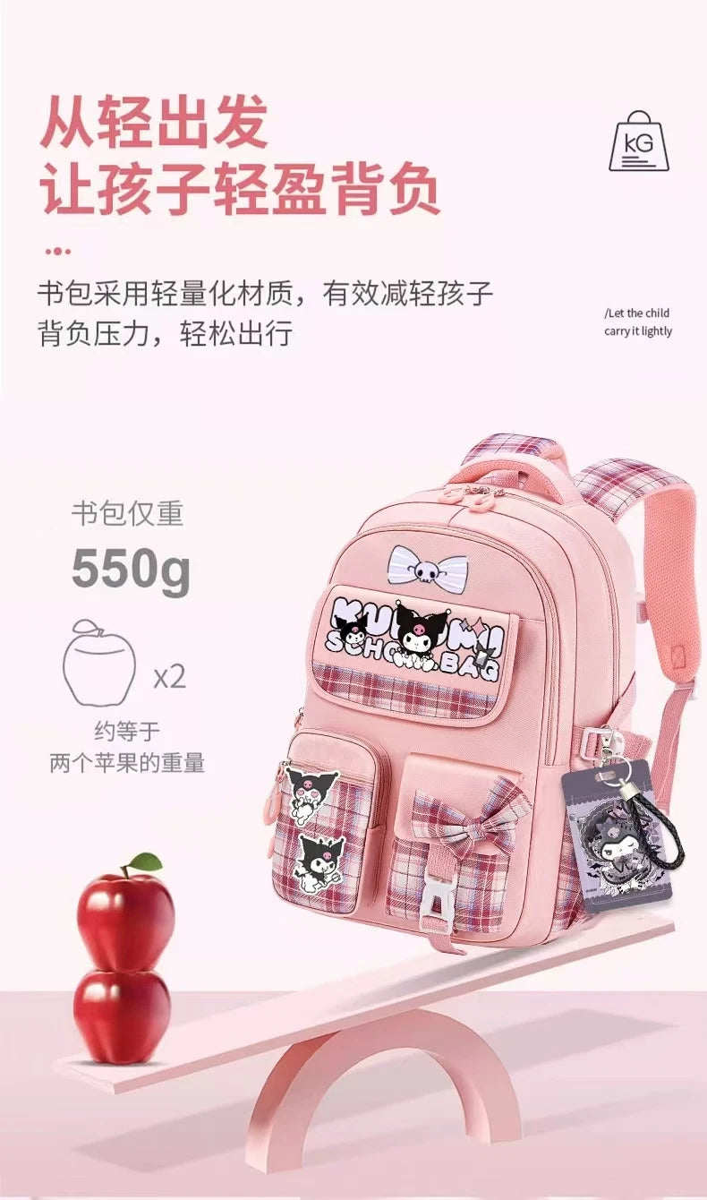 Sanrio Kuromi Schoolbag Girls' new 2024 high-volume spine-protecting light school backpack for grades 3-9